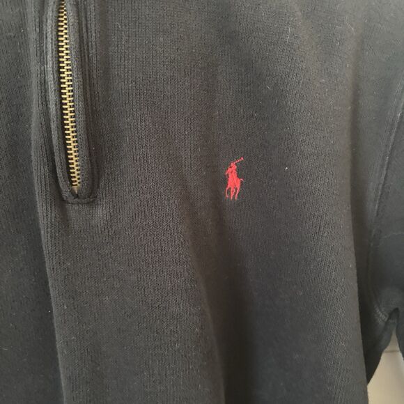 Polo Ralph Lauren Men Sweater Large 16/18 Blue 1/4 Zip Pullover Pony Logo Preppy - Picture 4 of 11